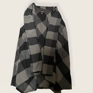 Women's M Talie Black + Grey Cardigan Vest